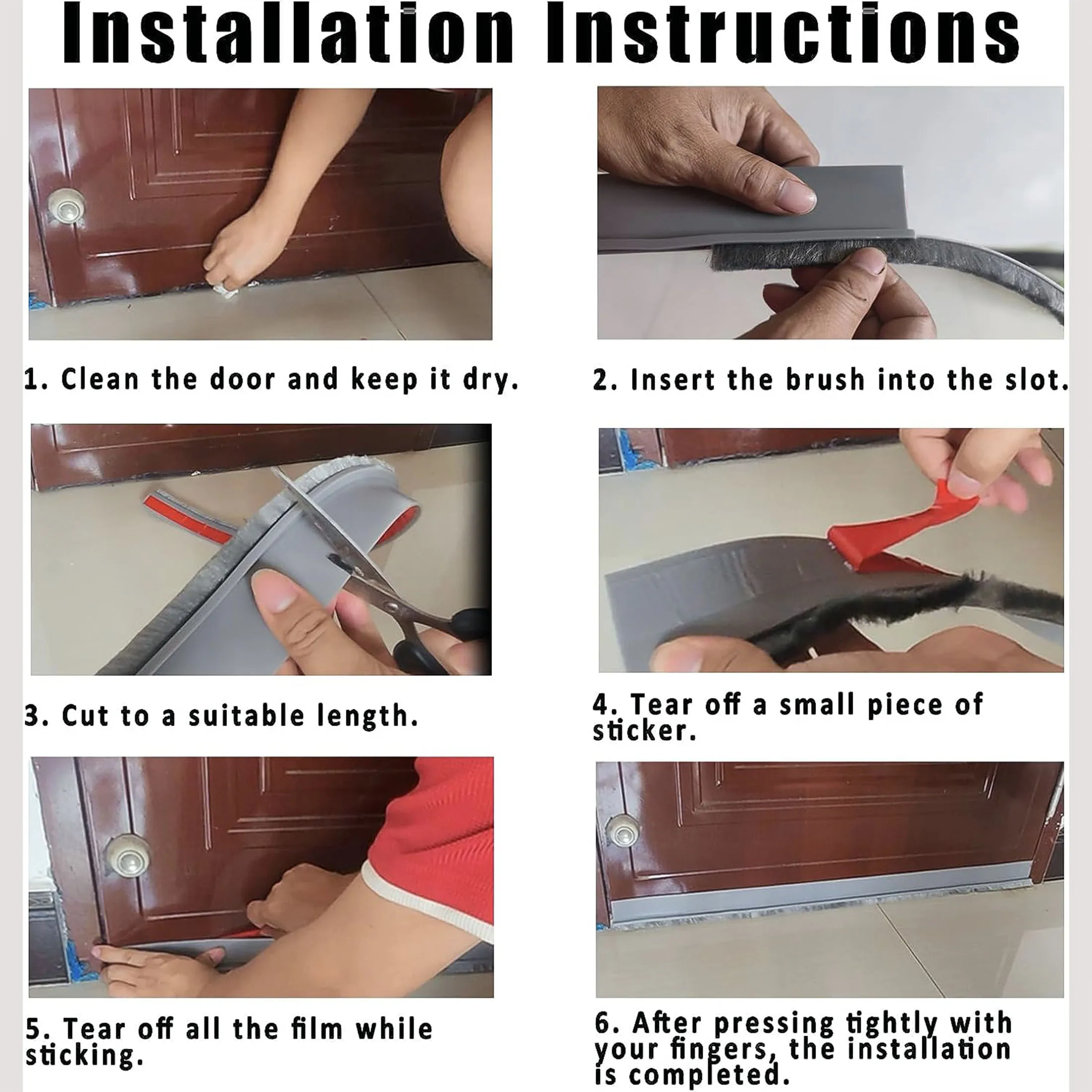 Door Seal Draft Stopper with Brush - Image 4