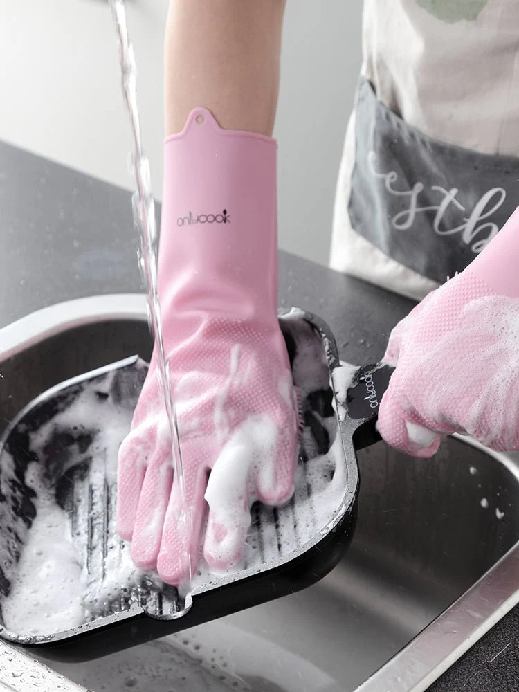 Dual-Sided Silicone Cleaning and Washing Kitchen Gloves - Image 3