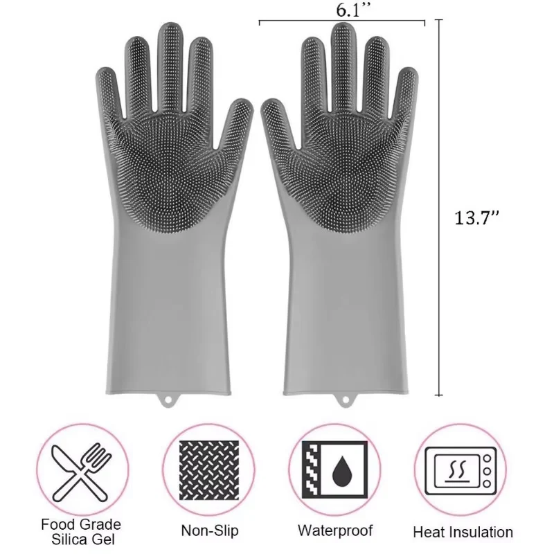 Dual-Sided Silicone Cleaning and Washing Kitchen Gloves - Image 7