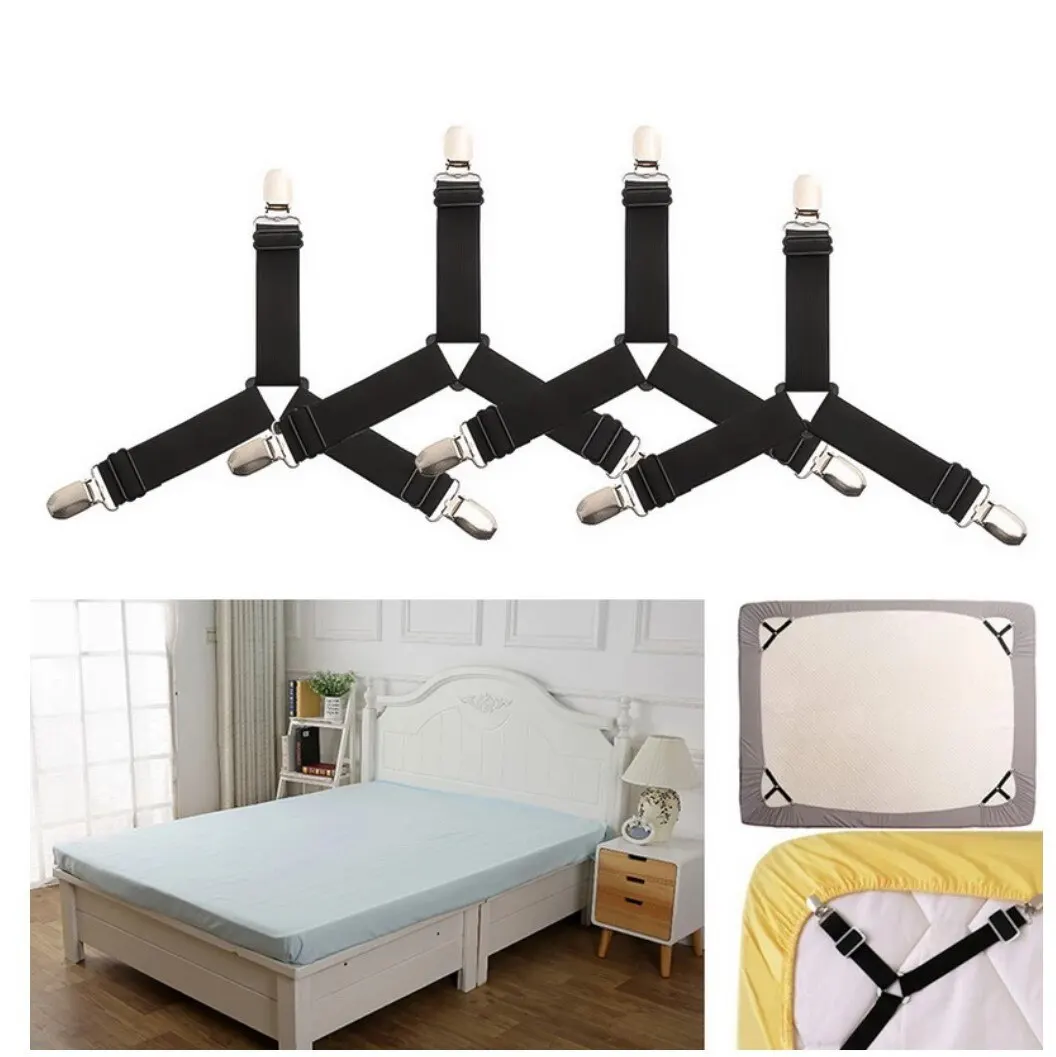 Elastic Bed Sheet Fasteners with Adjustable Clips - 4 Pack - Image 3