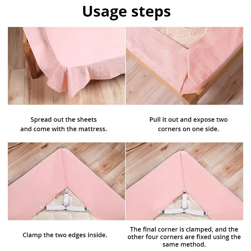 Elastic Bed Sheet Fasteners with Adjustable Clips - 4 Pack - Image 5