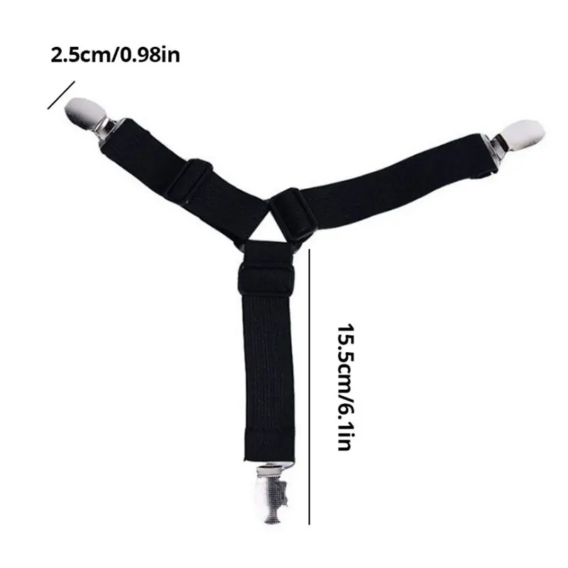 Elastic Bed Sheet Fasteners with Adjustable Clips - 4 Pack - Image 6