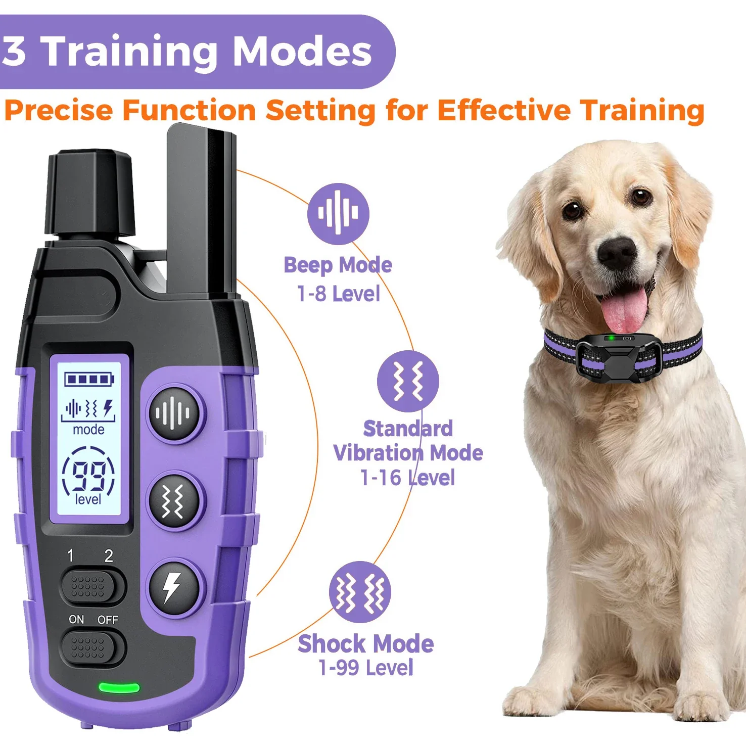 Electric Dog Training Collar with Remote Control (3300ft) - Image 3
