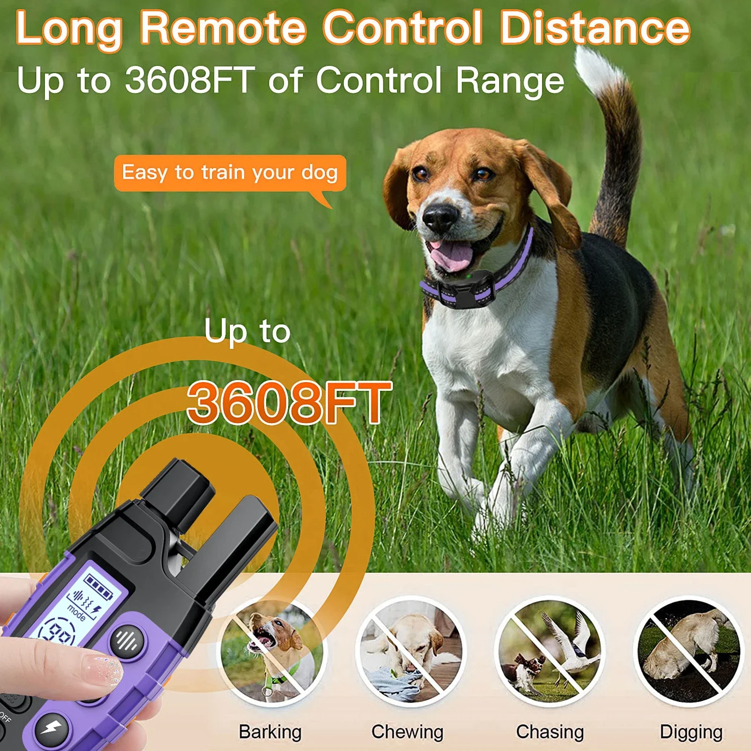 Electric Dog Training Collar with Remote Control (3300ft) - Image 4
