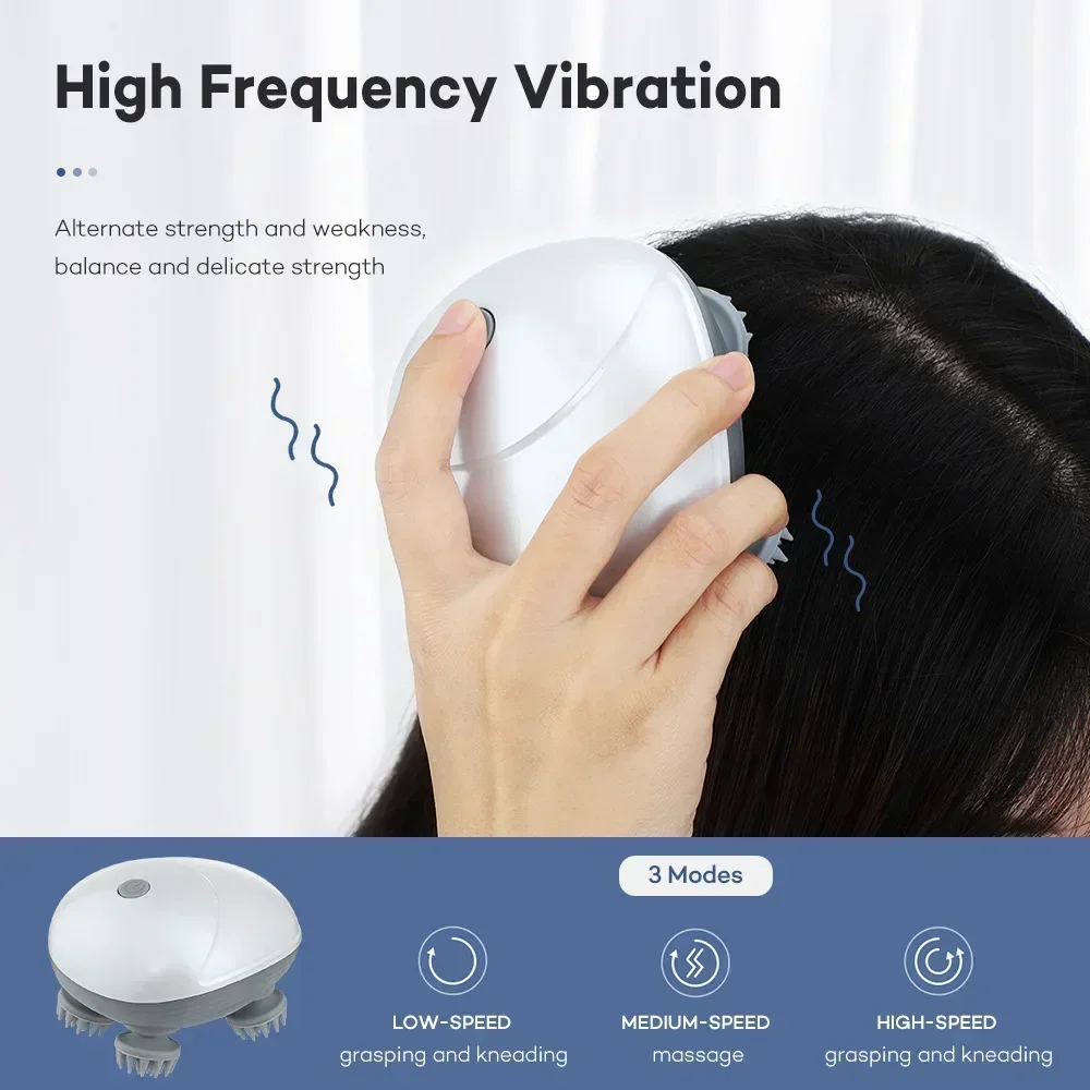 Electric Scalp & Head Massager with Red Light Therapy – Anti-Stress Relaxation Tool - Image 4