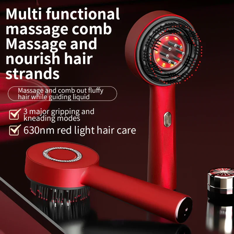 Electric Scalp Massage Comb with Red Light Therapy – Hair Growth & Liquid Applicator Comb - Image 2