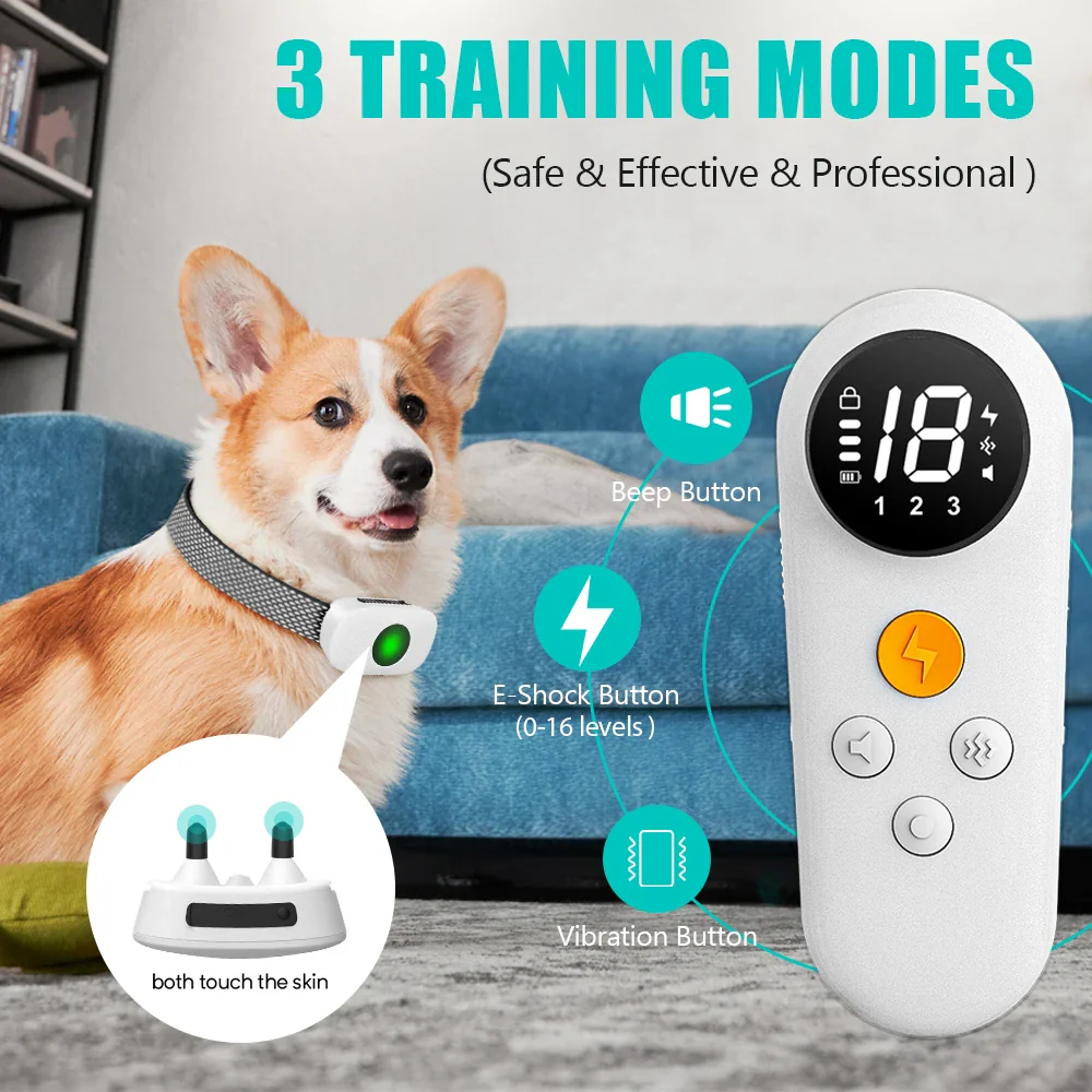 Electric Training Collar Rechargeable Anti Bark Dog Collar with Remote - Image 2