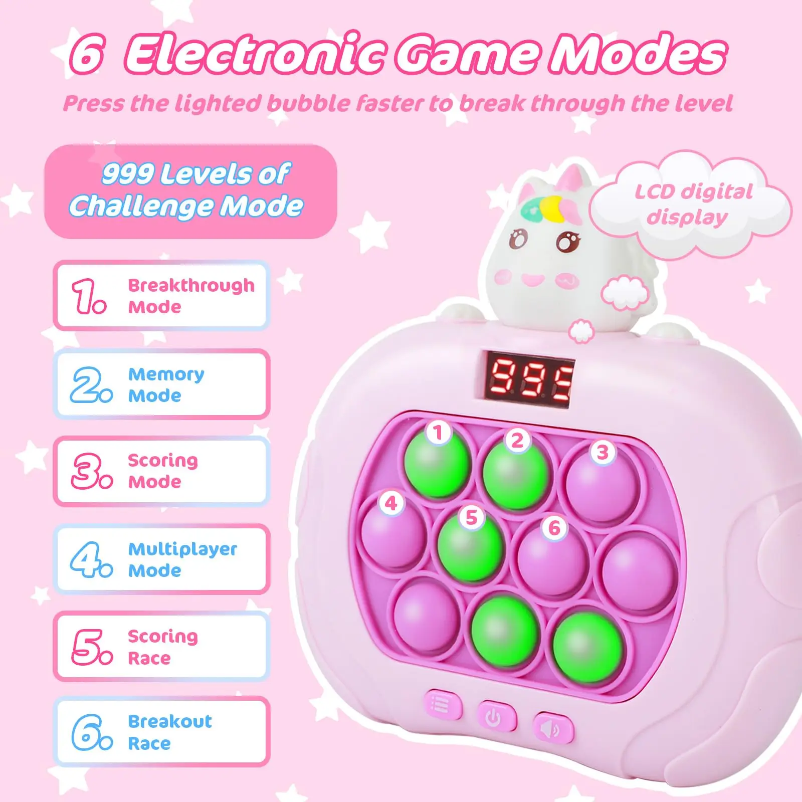 Electronic Pop Push Quick Push Game Console with LED Display - Image 4