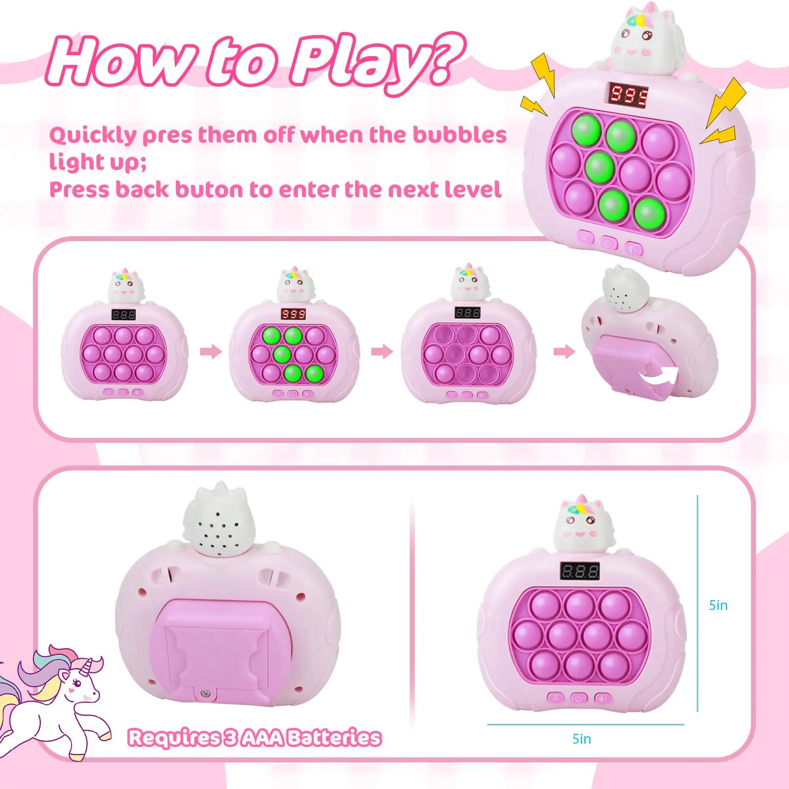 Electronic Pop Push Quick Push Game Console with LED Display - Image 5