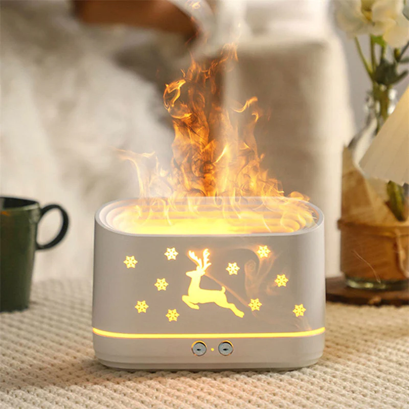 Elk Flame Humidifier Diffuser Mute Household Atmosphere Lamp Christmas Home Decorations - Image 4