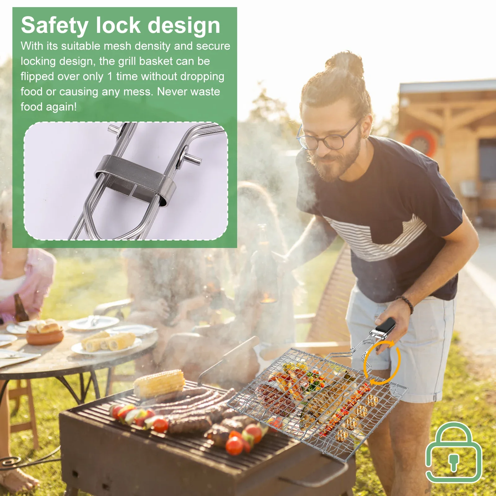 Fish Grilling Basket Large Capacity - Image 2