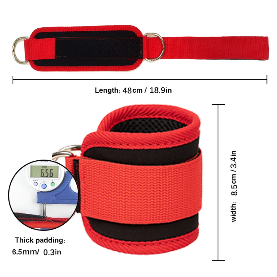 Fitness Ankle Straps with Adjustable D-Ring - Image 3