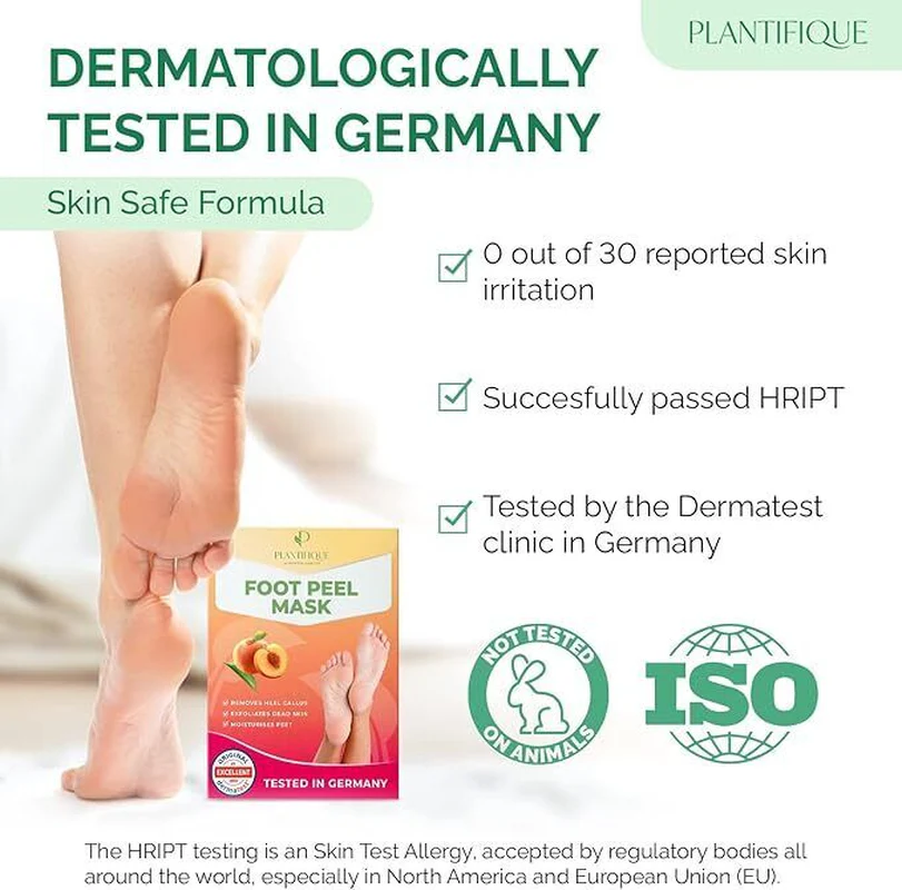 Foot Peel Mask with Peach by Plantifique - 2 Pack Foot Mask Dermatological - Image 4