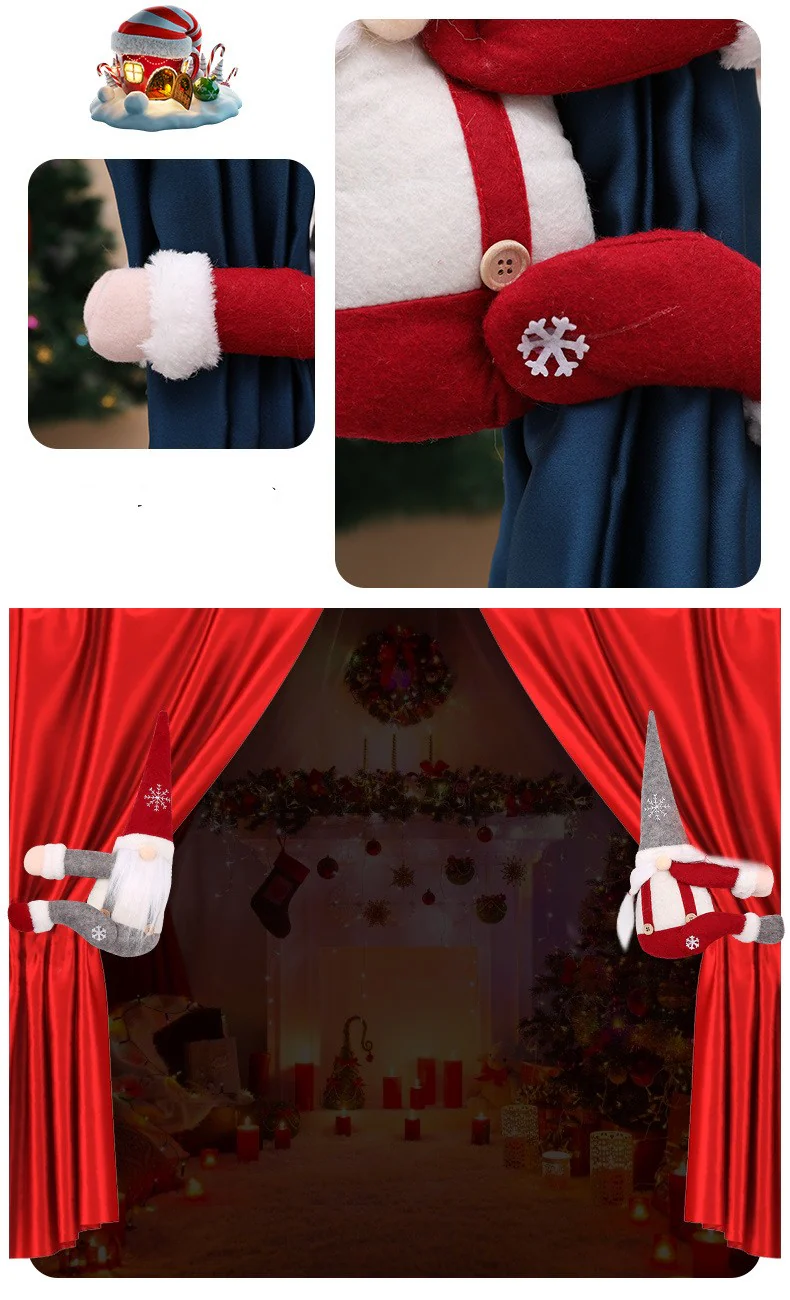 Christmas Santa Claus Forest Old Man Side Hugging Curtain Buckle Tie - Image 6