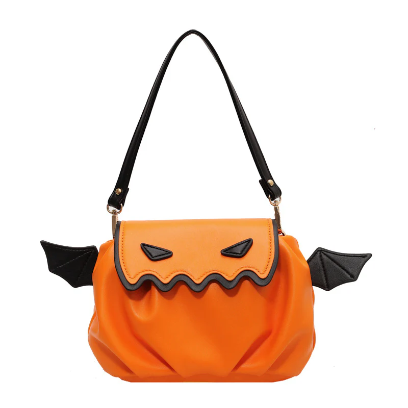 Funny Crossbody Bag Halloween Pumpkin Cartoon Shoulder Bags With Small Wings Personalized Creative Female Handbag - Image 9