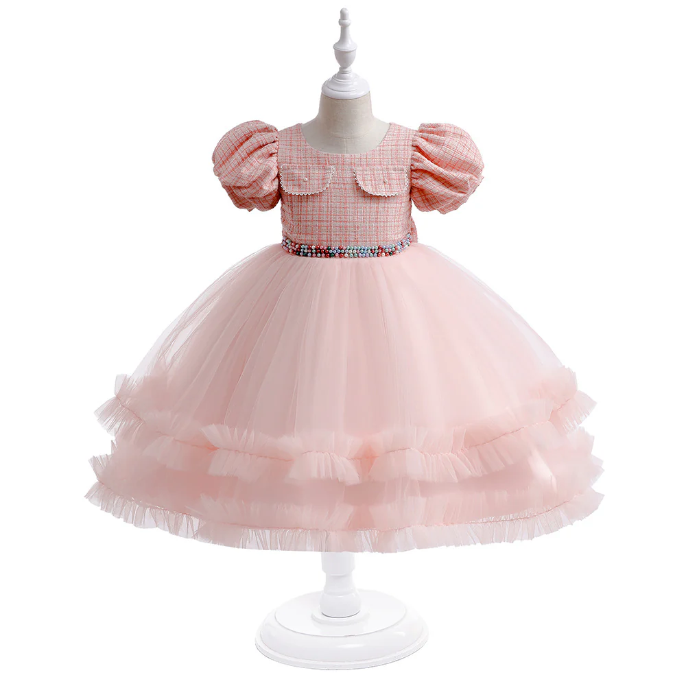 Girls' Fashion Halloween Mesh Stitching Puff Sleeve Dress - Image 8