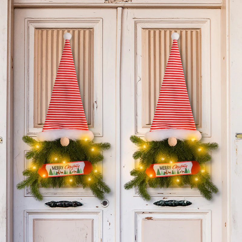 Glowing Christmas Wreath Upside Down Tree Stripes A Tall Hat - Image 4