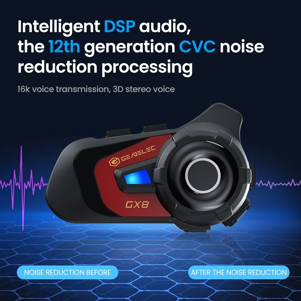 GX8 Motorcycle Bluetooth Intercom Music Sharing - Image 3