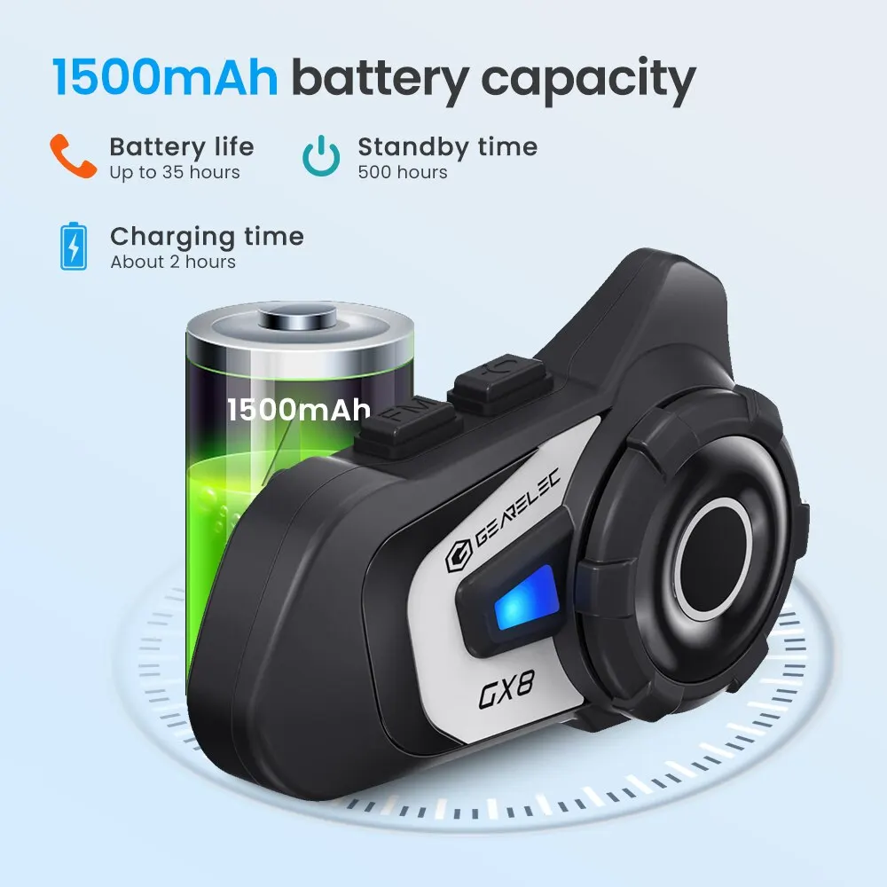 GX8 Motorcycle Bluetooth Intercom Music Sharing - Image 4