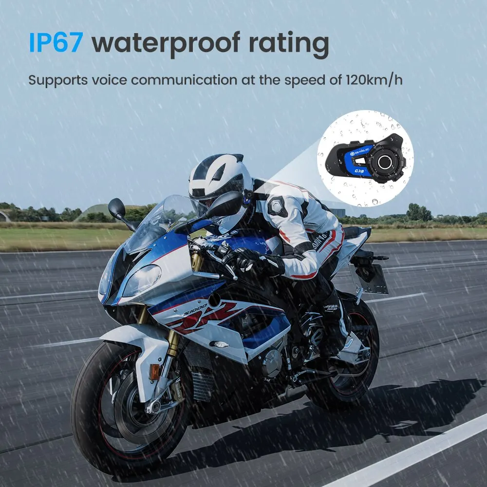 GX8 Motorcycle Bluetooth Intercom Music Sharing - Image 6