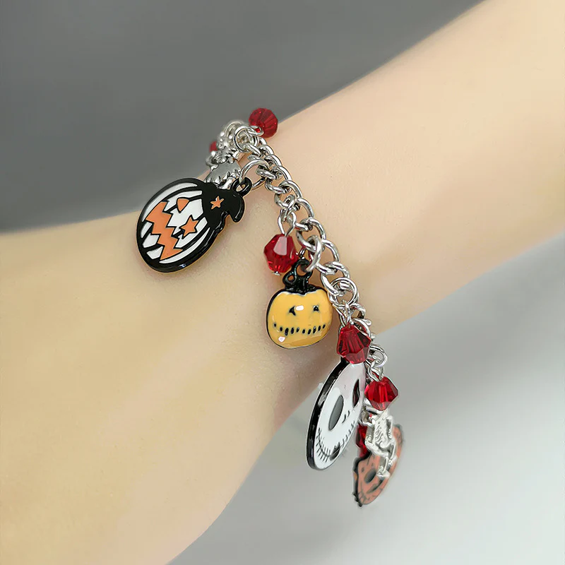 Halloween Bracelet With Pumpkin Skull Ghost Funny Jewelry - Image 2