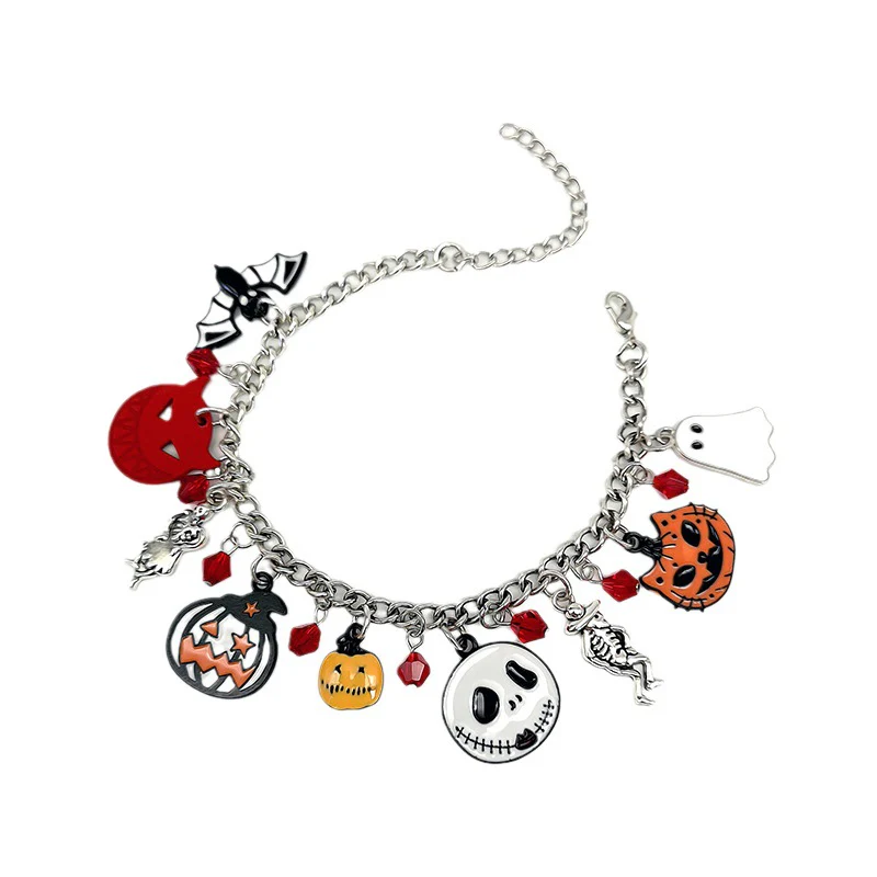 Halloween Bracelet With Pumpkin Skull Ghost Funny Jewelry - Image 5