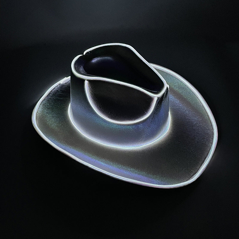 Halloween Carnival Party LED Wireless Fluorescent Colourful Cowboy Flashing Hat - Image 12