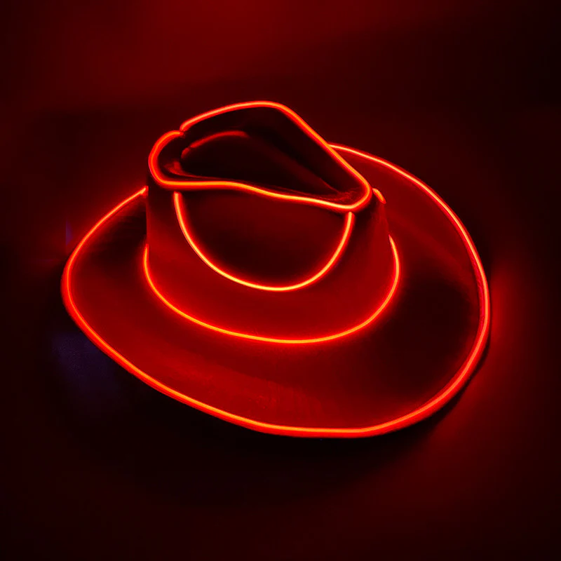 Halloween Carnival Party LED Wireless Fluorescent Colourful Cowboy Flashing Hat - Image 13