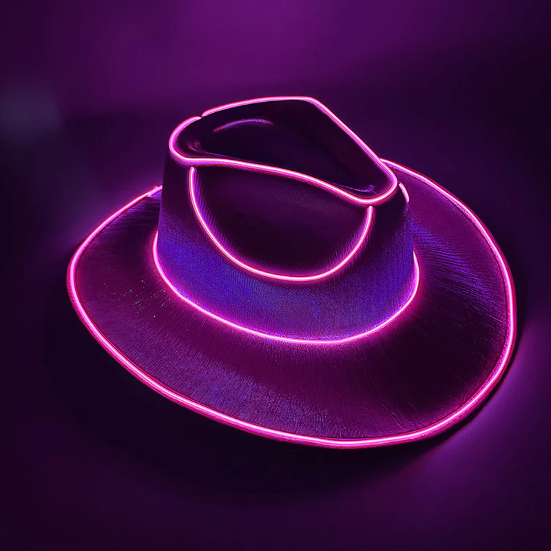 Halloween Carnival Party LED Wireless Fluorescent Colourful Cowboy Flashing Hat - Image 14