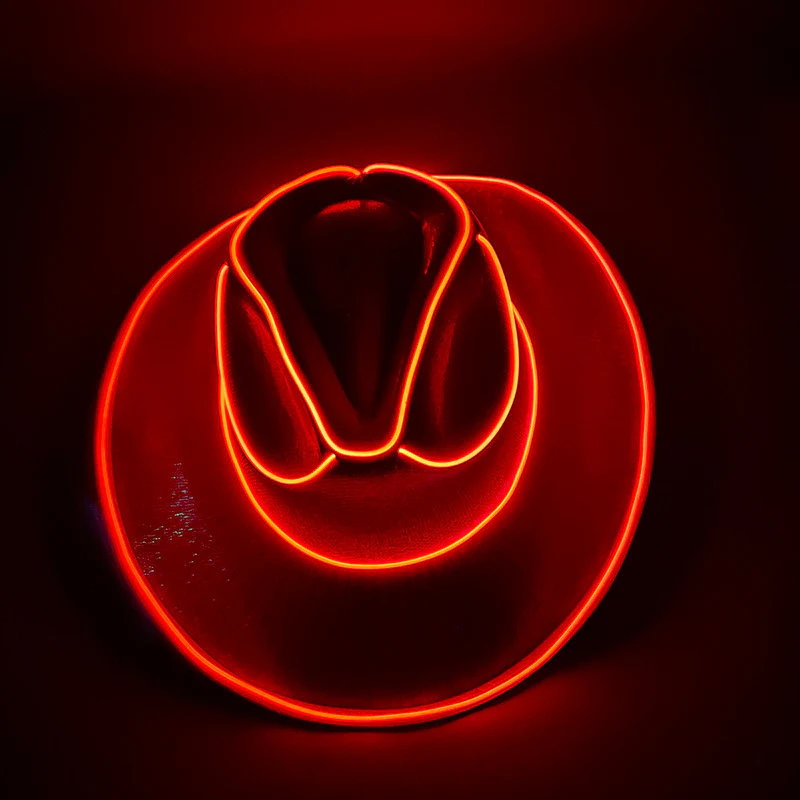 Halloween Carnival Party LED Wireless Fluorescent Colourful Cowboy Flashing Hat - Image 6