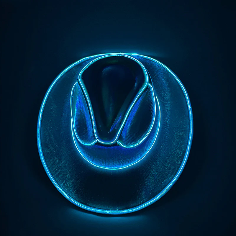 Halloween Carnival Party LED Wireless Fluorescent Colourful Cowboy Flashing Hat - Image 8
