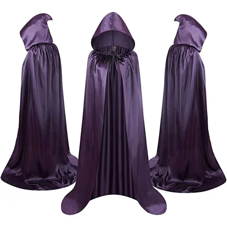 Halloween Cloak Costumes Wizard Cloak For Children Hooded Capes Mantle Black Party Decoration - Image 5