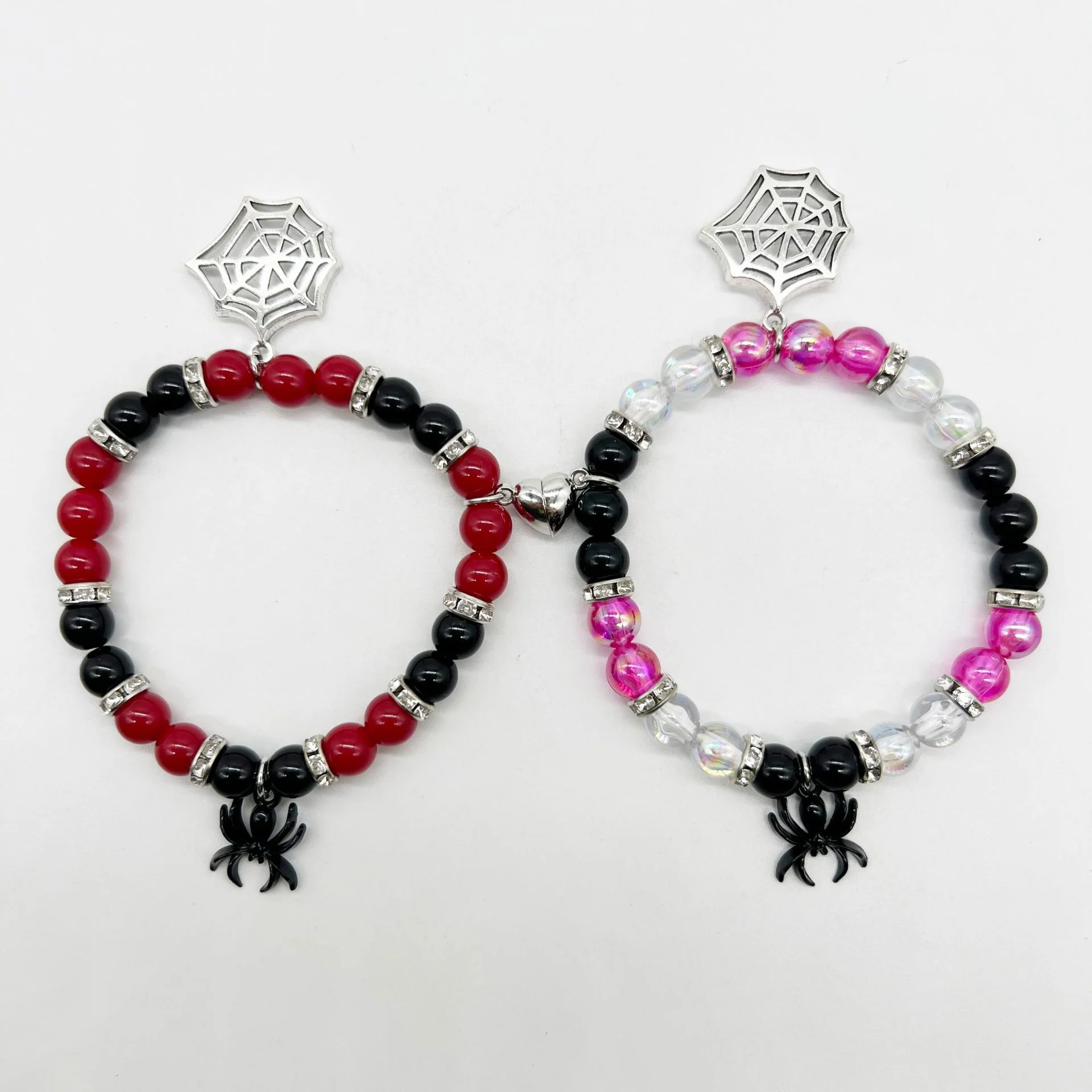 Halloween Couple Bracelet Red And Black Beaded - Image 3