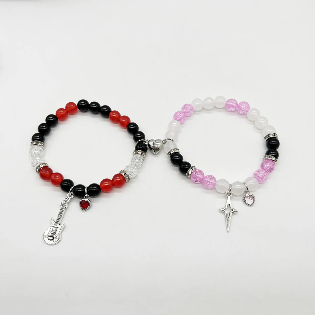 Halloween Couple Bracelet Red And Black Beaded - Image 6