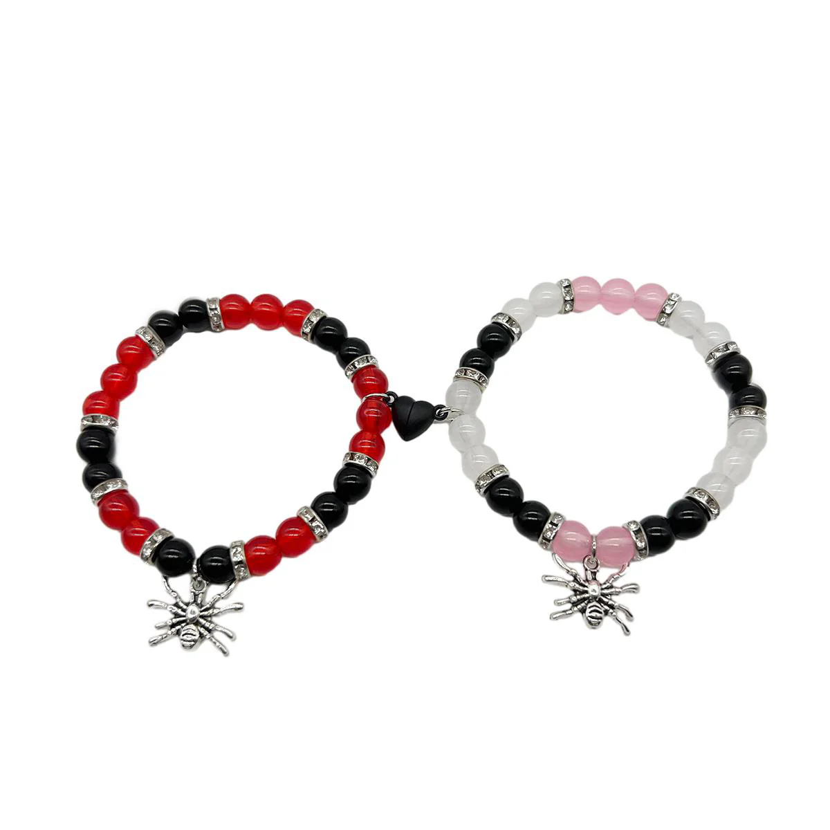 Halloween Couple Bracelet Red And Black Beaded - Image 8