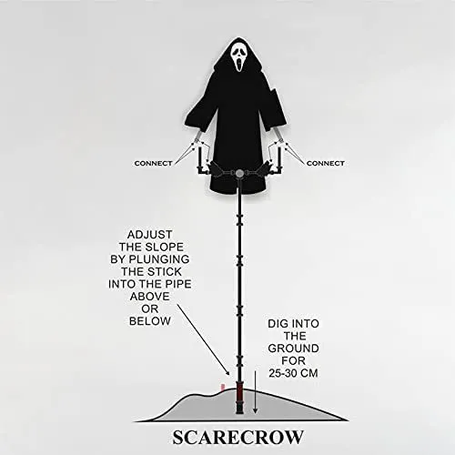 Trick Prop Skull Screaming Scarecrow Halloween Decoration - Image 4