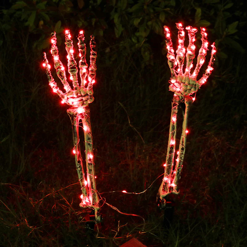 LED Light-emitting Skeleton Skull and Hand Halloween Garden Decoration - Image 5