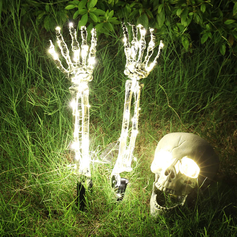 LED Light-emitting Skeleton Skull and Hand Halloween Garden Decoration - Image 6