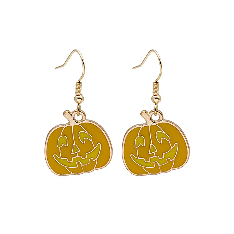 Halloween Earrings Cute Pumpkin Spooky Oil Drip Alloy Earrings Jewelry - Image 11