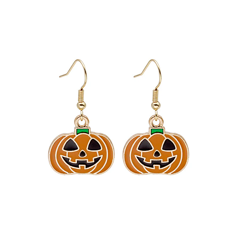 Halloween Earrings Cute Pumpkin Spooky Oil Drip Alloy Earrings Jewelry - Image 12