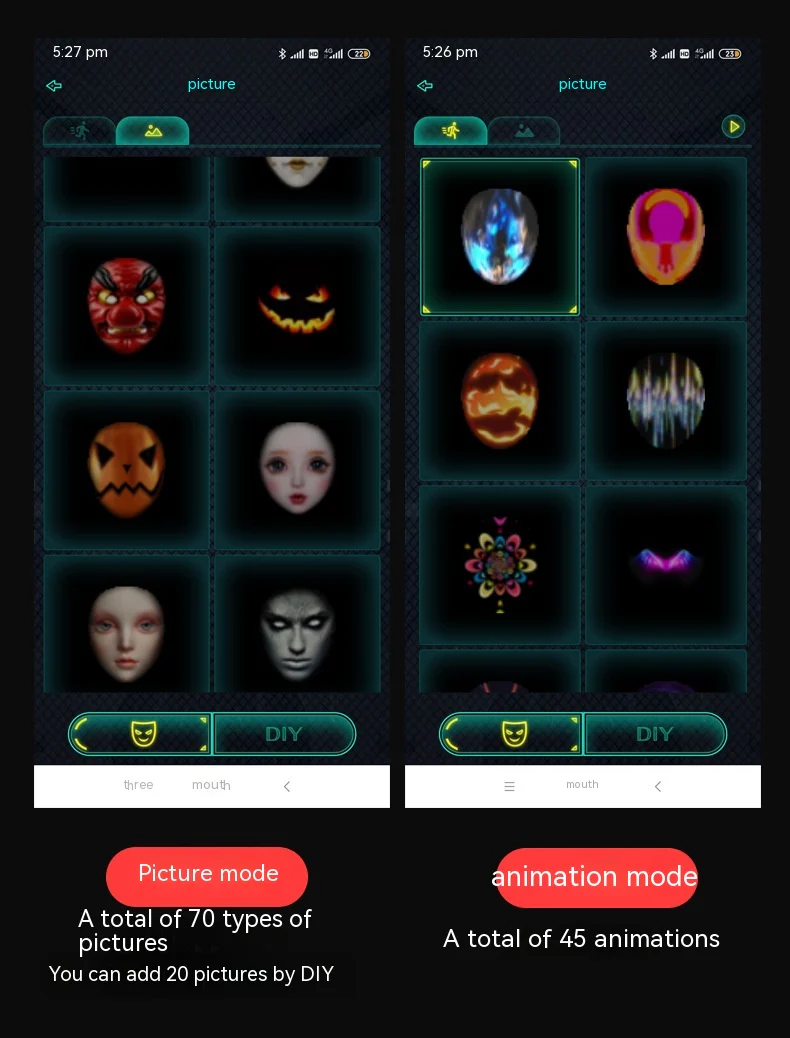Halloween Face Masks Full Colour LED Luminous Mask Face Changing Mask Party Bar Props - Image 7