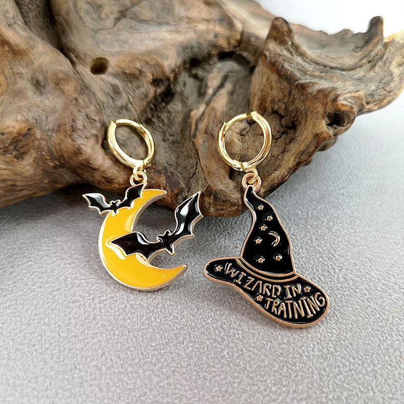 Halloween Funny Earrings Female Personality Ghost Pumpkin Bat Cartoon Jewelry - Image 3