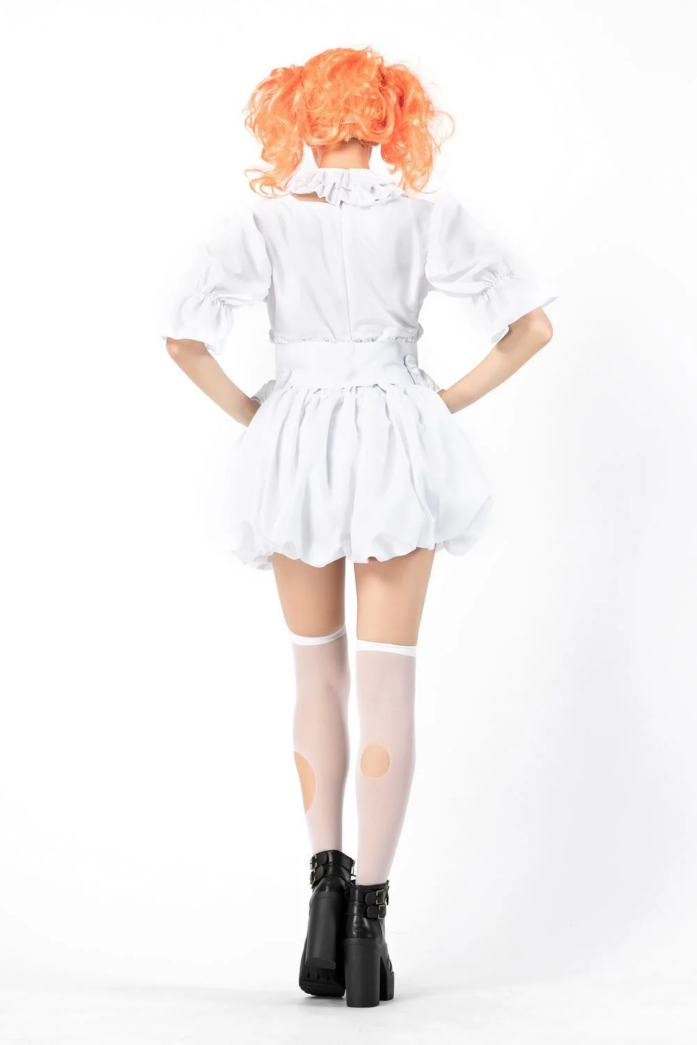 Halloween Ghost Doll Clown Cos Costume White Dress - Image 4