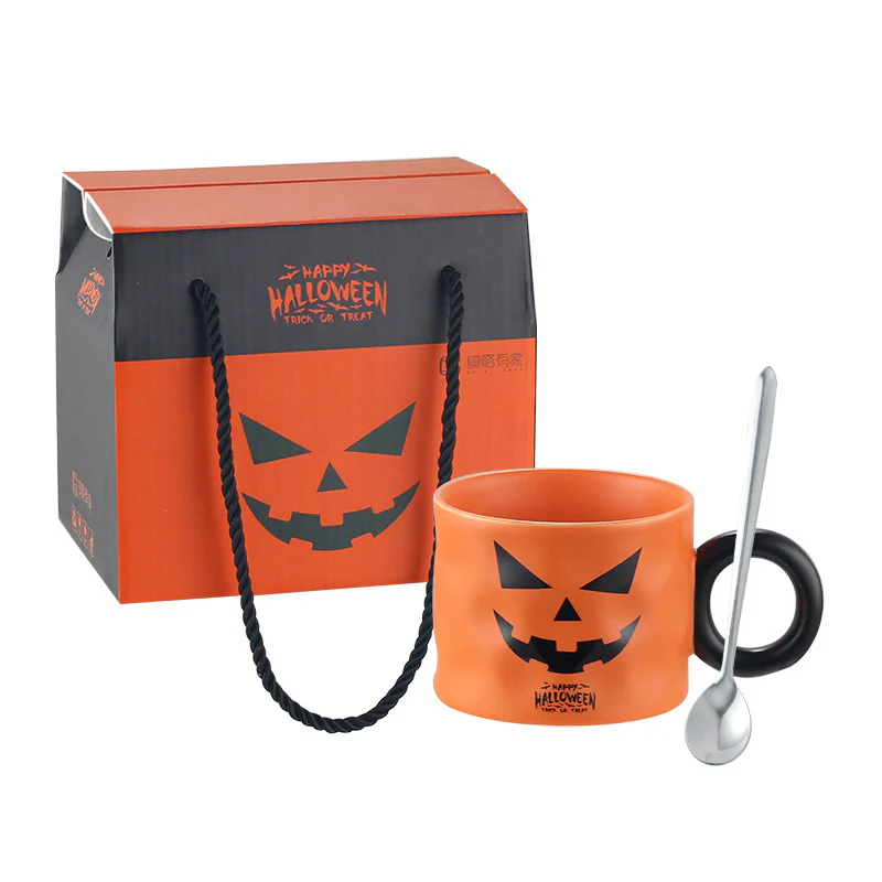 Halloween Pumpkin Cup Ceramic Mug Gift Set - Image 3