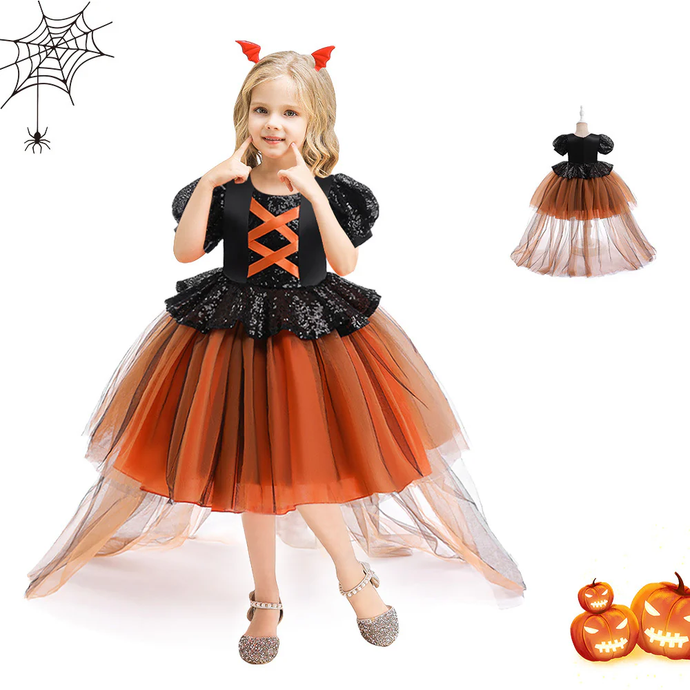 Halloween Girls' Witch Performance Costume Party Dress - Image 6
