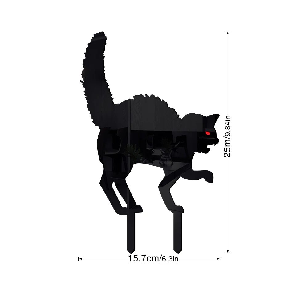 Halloween Horror Cat Acrylic Outdoor Courtyard Ornamental Floor Outlet - Image 2