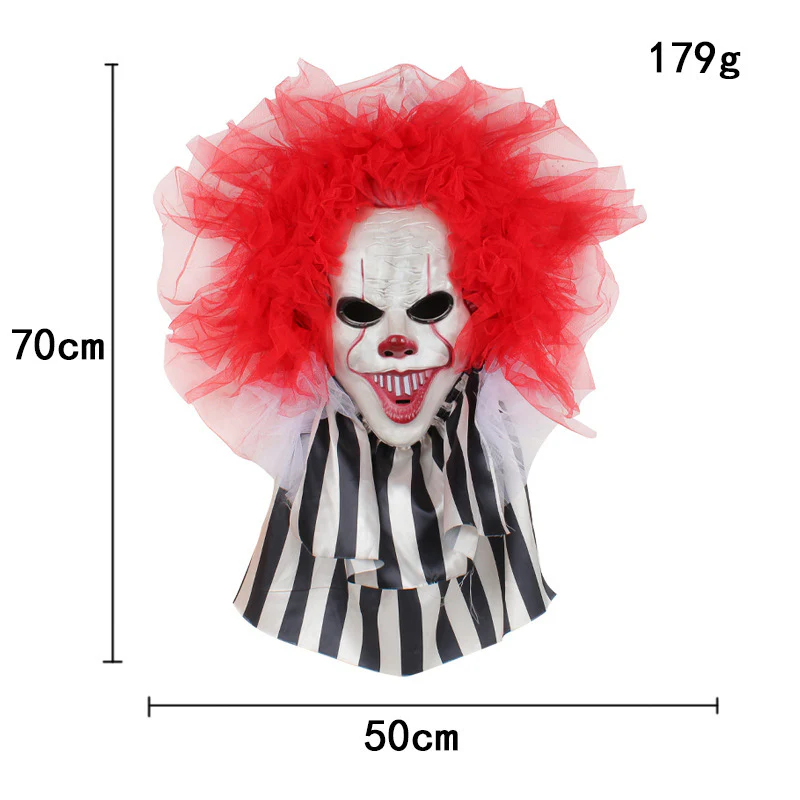 Halloween Horror Clown Wreath Door Hanging Wreath Decoration Wall Hanging Clown Ghost Festival Halloween Party Supplies Home Decor - Image 6