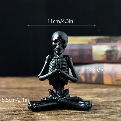 Halloween Horror Desktop Decoration Resin Ornaments Feature Modelling Yoga Skull Skeleton - Image 10