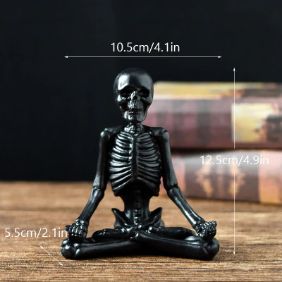 Halloween Horror Desktop Decoration Resin Ornaments Feature Modelling Yoga Skull Skeleton - Image 11