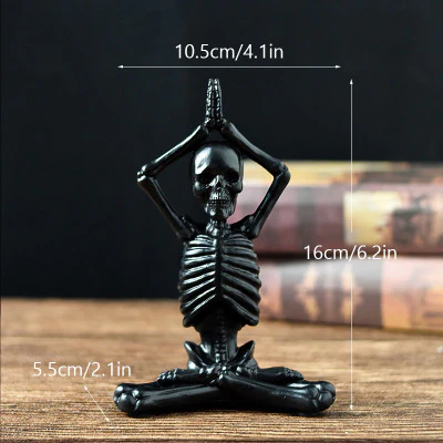 Halloween Horror Desktop Decoration Resin Ornaments Feature Modelling Yoga Skull Skeleton - Image 13